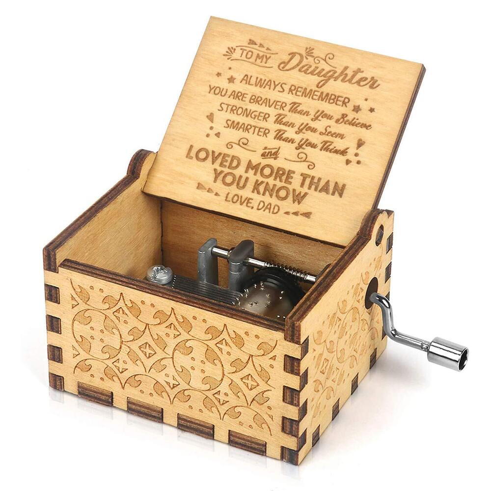 1478 Music Box Hand Crank Engraved Musical Box-You are My Sunshine
